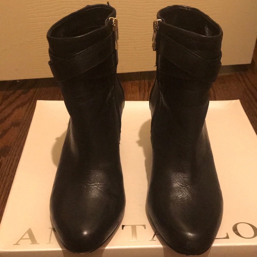 Ann Taylor Black Leather Bootie